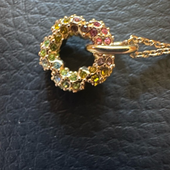 COACH NECKLACE RAINBOW COLORS ON GOLD CHAIN PERFECT GIFT New see earrings too - Picture 9 of 14
